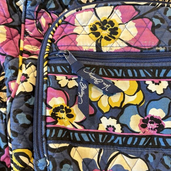 VERA BRADLEY Fall 2014 African Violet Large Quilted Campus Backpack 15.x11.5x6.5 - Picture 4 of 12
